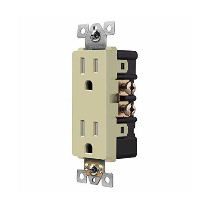 Enerlites 61501-TR Residential Grade 15A Decorator Style Self-Grounding Tamper-Resistant Duplex Receptacle