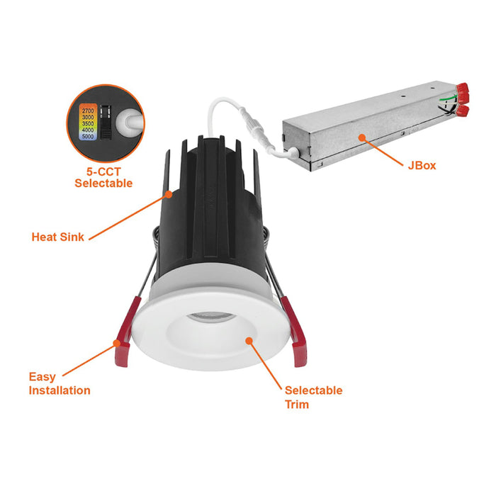 Envision LED LED-DLJBX-1RG 1" Round SnapTrim-Line LED Smooth Downlight