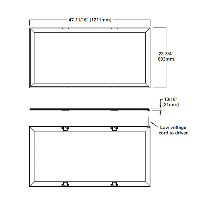 Metalux 24SFS-L3C4-UNV Surround 2x4 Architectural Slim Frame Panel, 4CCT & Lumens Selectable