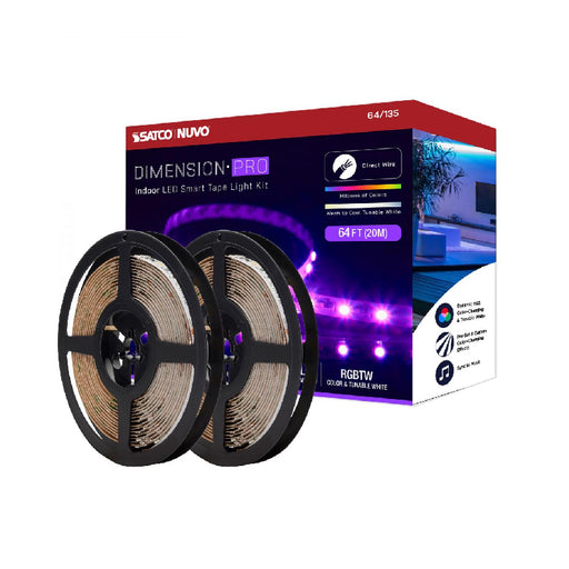 Nuvo 64-135 64-ft 68W LED Indoor Smart Direct Wired Tape Light, 24V