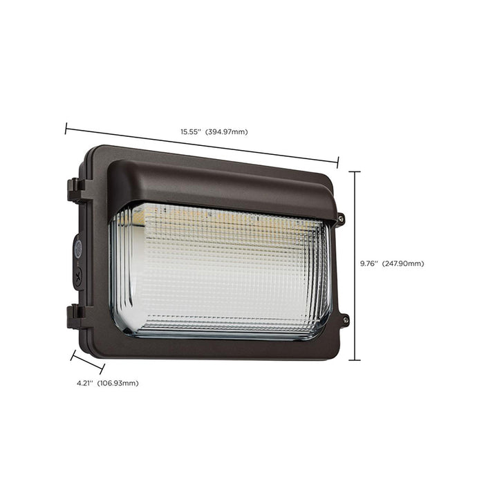 Nuvo 65-885 70W/85W/100W LED Low Profile Wall Pack with Integrated Bypassable Photocell, CCT Selectable
