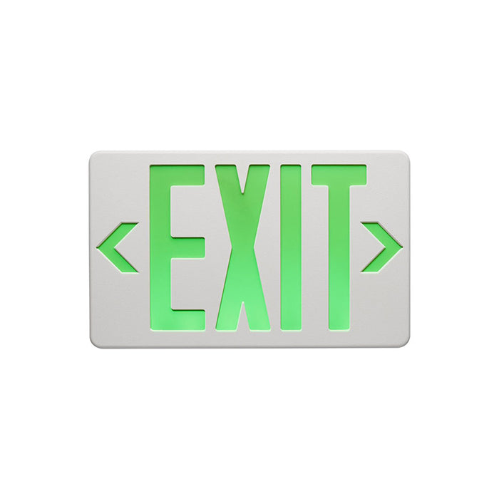 Satco 67-100 Green LED Exit Sign, Single/Dual Face, Universal Mounting