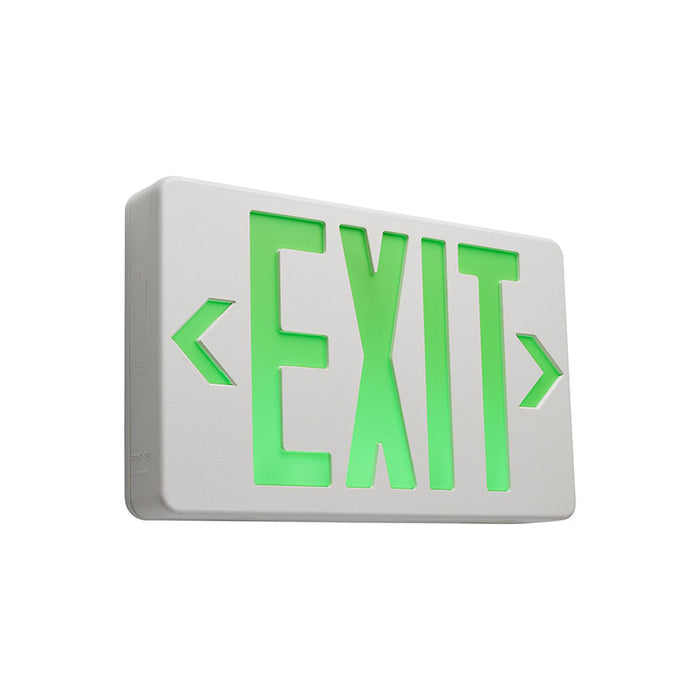 Satco 67-100 Green LED Exit Sign, Single/Dual Face, Universal Mounting