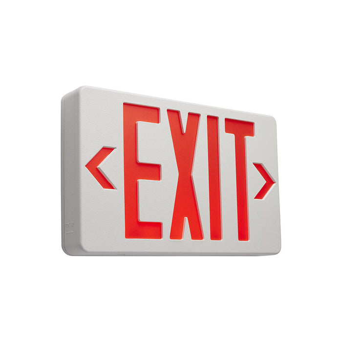 Satco 67-101 Red LED Exit Sign, Single/Dual Face, Universal Mounting