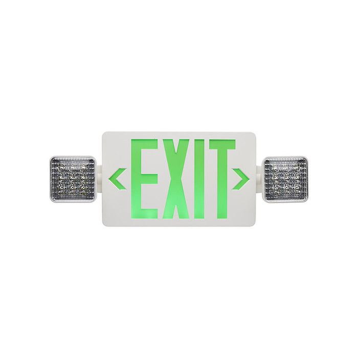 Satco 67-120 Combination Green Exit/Emergency Light, Single/Dual Face, Universal Mounting