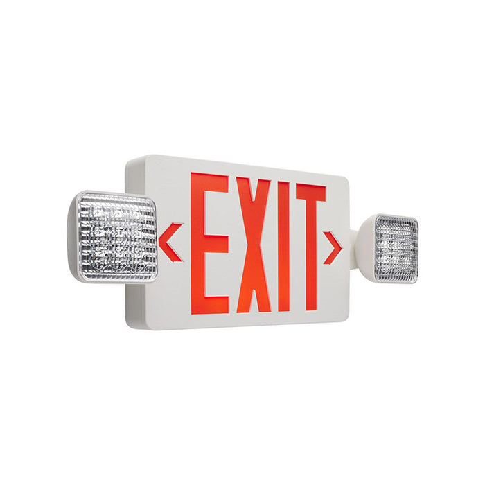 Satco 67-121 Combination Red Exit/Emergency Light, Single/Dual Face, Universal Mounting