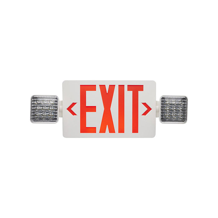 Satco 67-122 Combination Red Exit/Emergency Light, Single/Dual Face, Universal Mounting, Remote Compatible