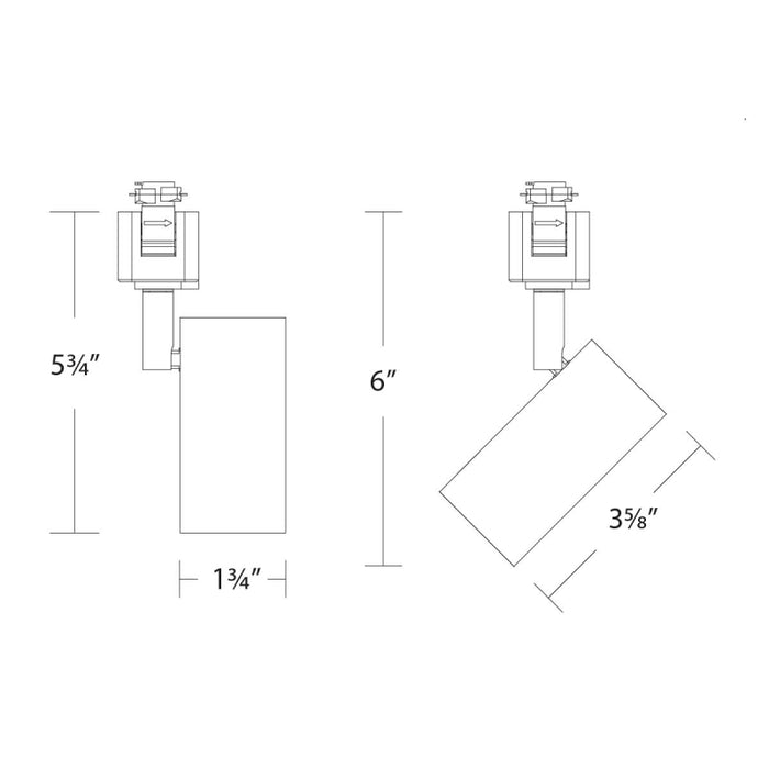 WAC H-8110 Cyn 10W LED Track Head, H Track, 5CCT Switchable