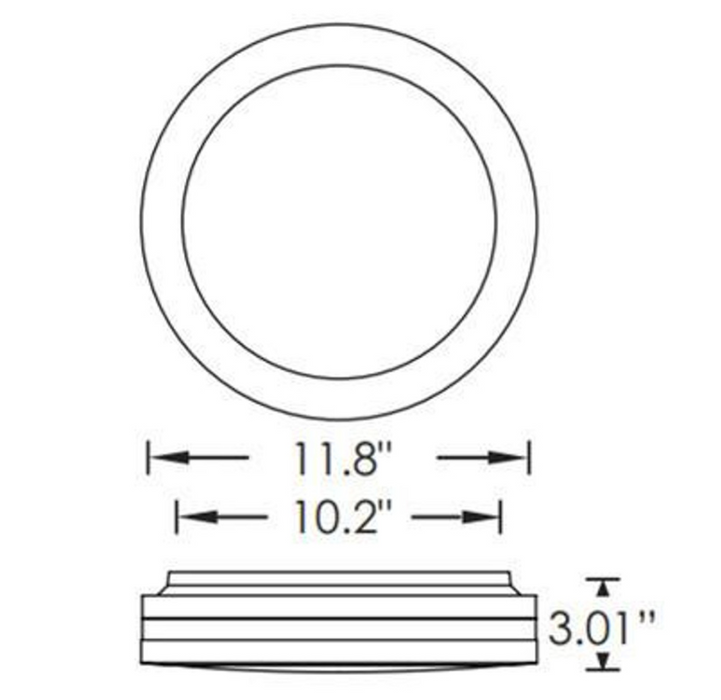 Commando 190 Series 14W LED Low Profile Round LED Bulkhead, IP65