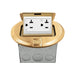 Enerlites 961501-C Round Pop-Up Floor Box Kit with 20A Decorator Duplex Tamper & Weather Resistant Receptacle, Brass