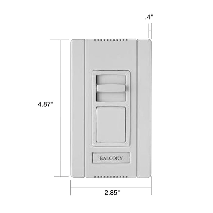 Wattstopper CDDH16NA Slide Dimmer, Dehummer, 4-Speed, 1.6A