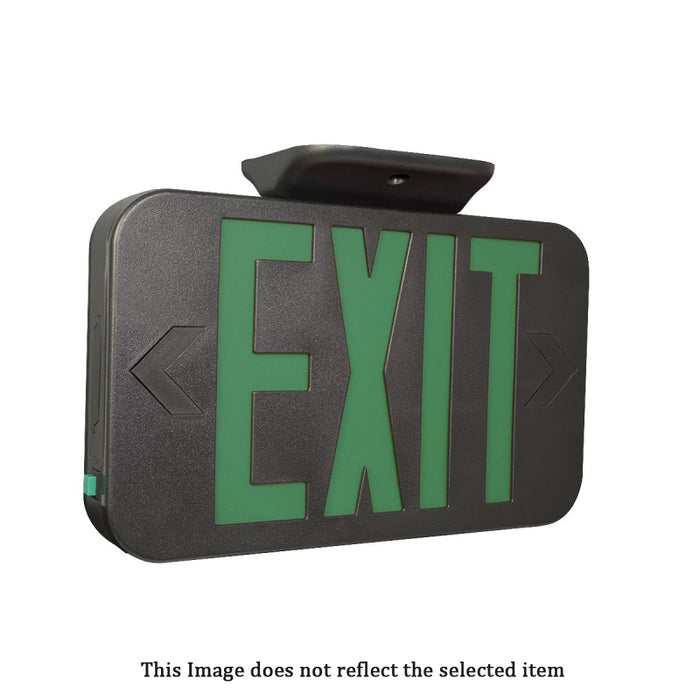 Compass CERB Black Thermoplastic LED Emergency Exit Sign, NiCad Battery - Universal Face, Red Letters