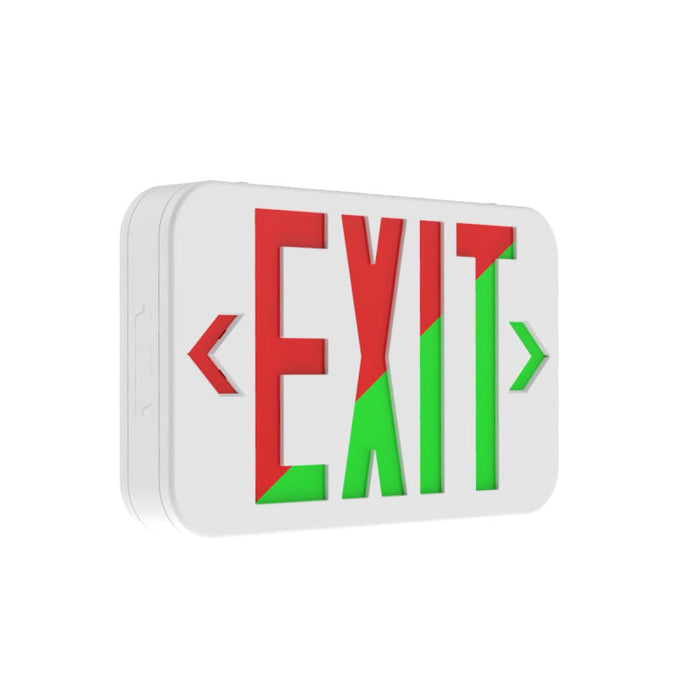 Compass CERG White Thermoplastic LED Emergency Exit Sign, NiCad Battery - Universal Face