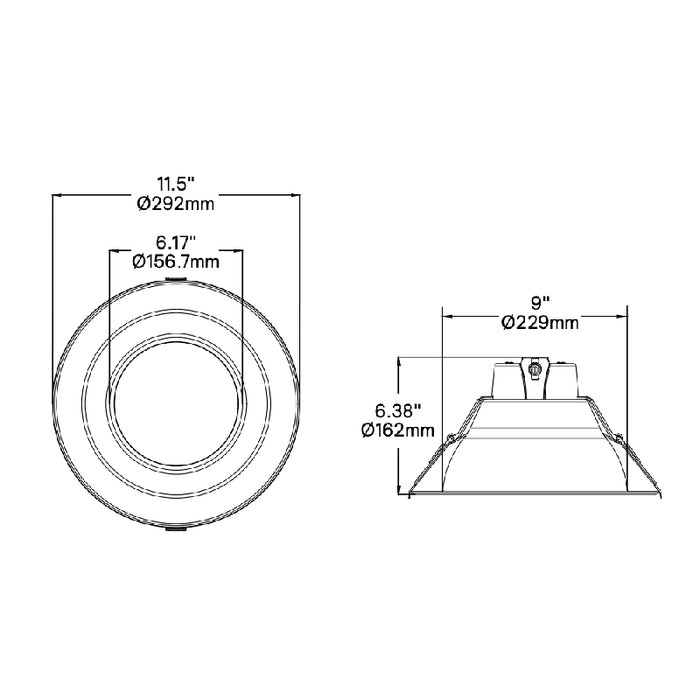 Lightolier CR10RLM 10" Round LED Dual Select Retrofit Downlight, 3CCT Selectable