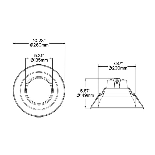 Lightolier CR8RLM 8" Round LED Dual Select Retrofit Downlight, 3CCT Selectable