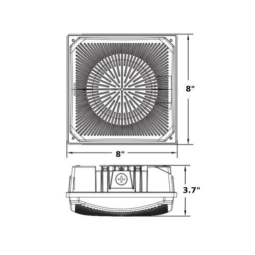 LEDvance 8" 20W/30W/40W LED Performance Class Dual Selectable Canopy Light