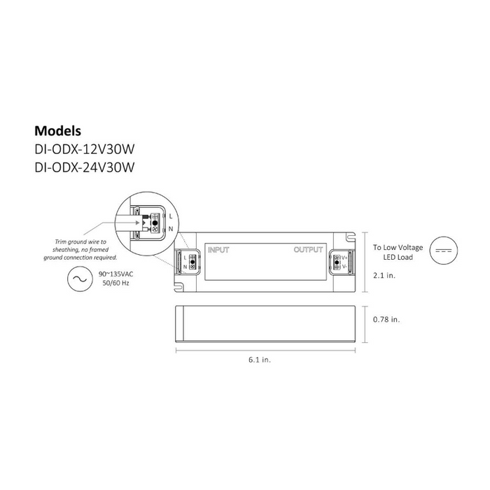 Diode LED OMNIDRIVE X 12V 30W Electronic Dimmable Driver