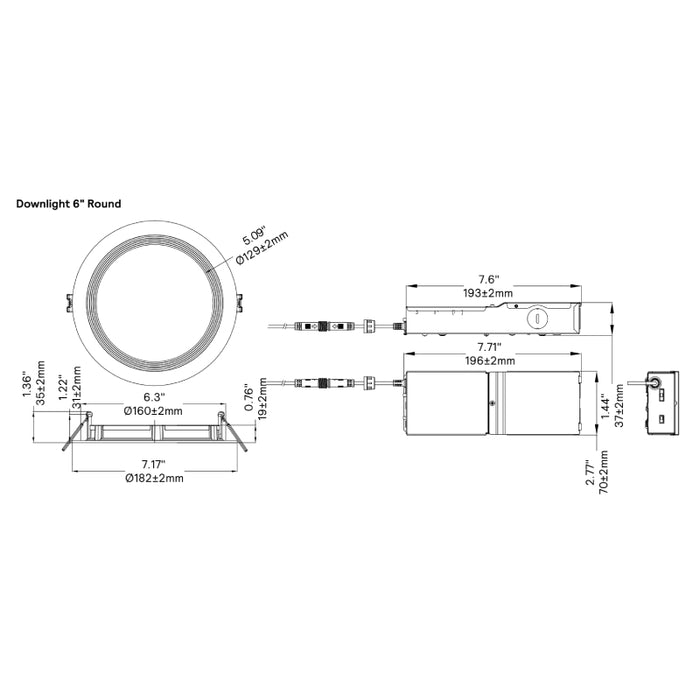 Lightolier DL6R 6" Round LED Downlight, 5CCT &Lumen Selectable