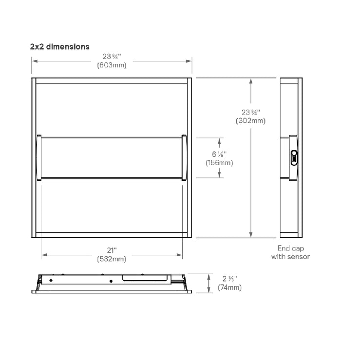 Day-Brite CFI 2DSRT 2x2 LED Troffer w/ DAYOCC Sensor, 3000/4000/5000lm, 3CCT Selectable