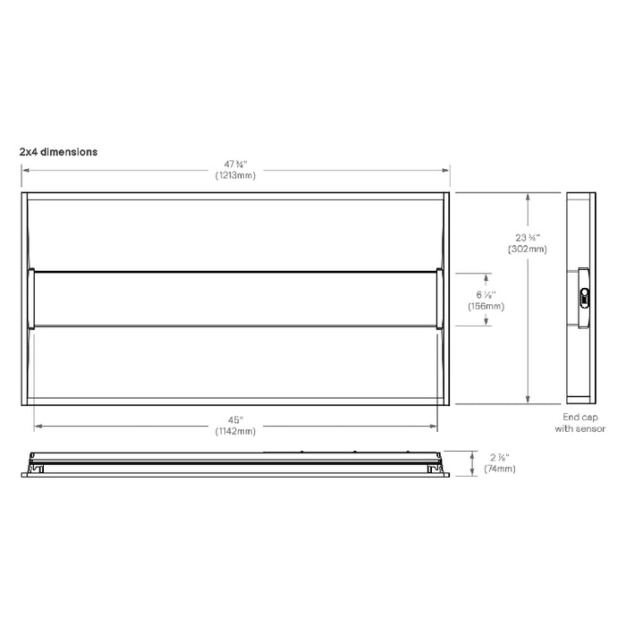 Day-Brite CFI 2DSRT 2x4 LED Troffer, 3000/4000/5000lm, 3CCT Selectable