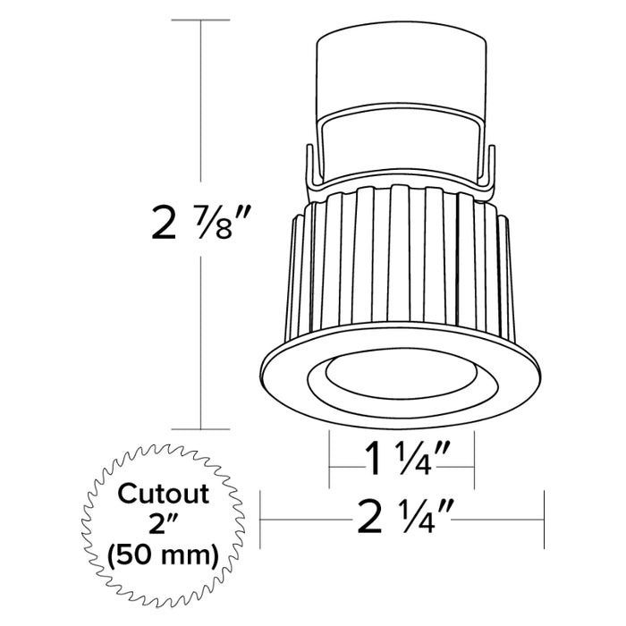 Elco E1L02 Oak 1" Round Recessed Downlight, Dim to Warm