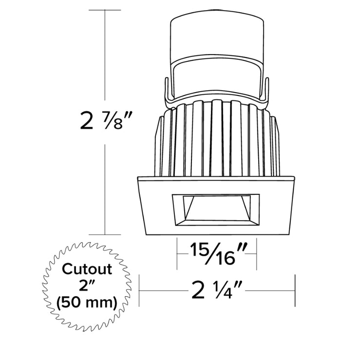 Elco E1L12 Oak 1" Square Recessed Downlight