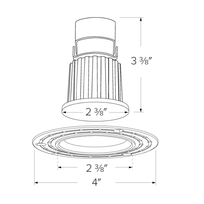 Elco E1L61 Oak 1" Trimless Round Recessed Downlight