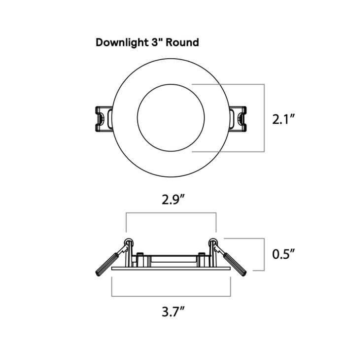 Lightolier FD3R 3" Round LED Dual Select Flat Downlight, 5CCT & Lumen Selectable