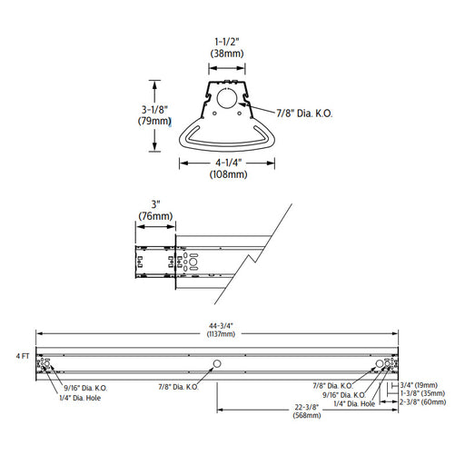 Day-Brite CFI FSI440L FluxStream 4-ft LED Strip Light, 4000 Lumen