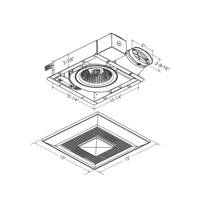 Panasonic FV-0510VSL1 WhisperValue DC 50-80-100 CFM Pick-A-Flow Ceiling Ventilation Fan with LED Light