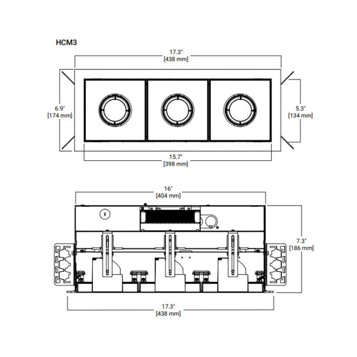 Halo Commercial HCM3 3-Head Adjustable Multiple New Construction Housing