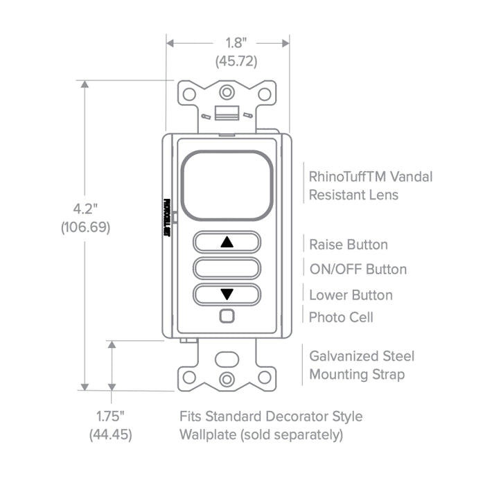 NX Lighting Controls LHRDMIRS3-N LightHAWK Dimming PIR Wall Switch Sensor