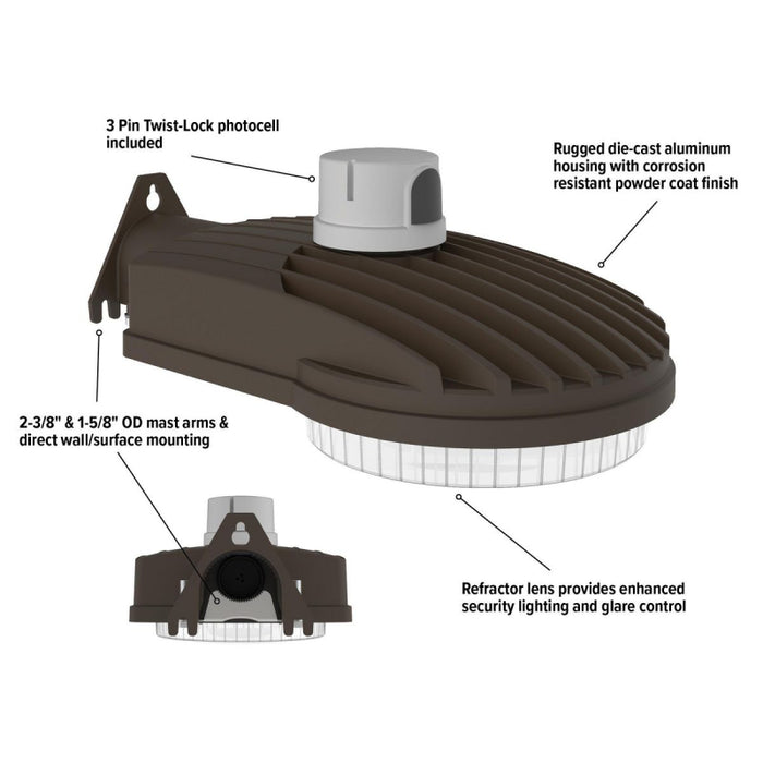 EXO SGD-40 Sling Series 40W LED Dusk-to-Dawn 5696 Lumens Type 5 Dust 120-277V