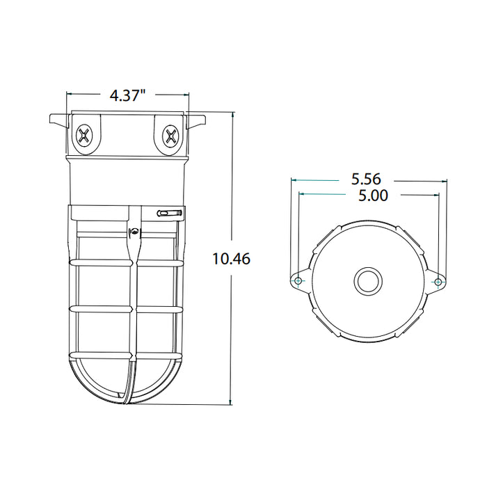 EXO VBGL-2 20W LED Vaportites, Ceiling Mount 4000K, 2673 Lumens Grey120-277V IP66