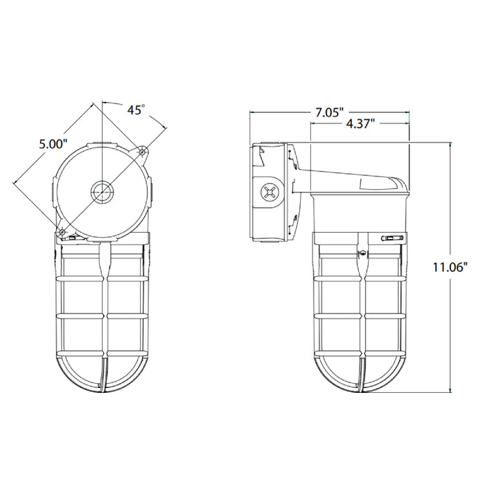 EXO VWGL-2 20W LED Vaportites, Wall Mount - No Price