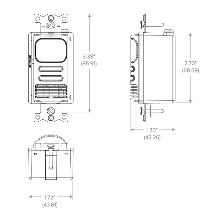 NX Lighting Controls LHRDCMTD2-G LightHAWK Dual Technology Dual Relay Wall Switch Sensor