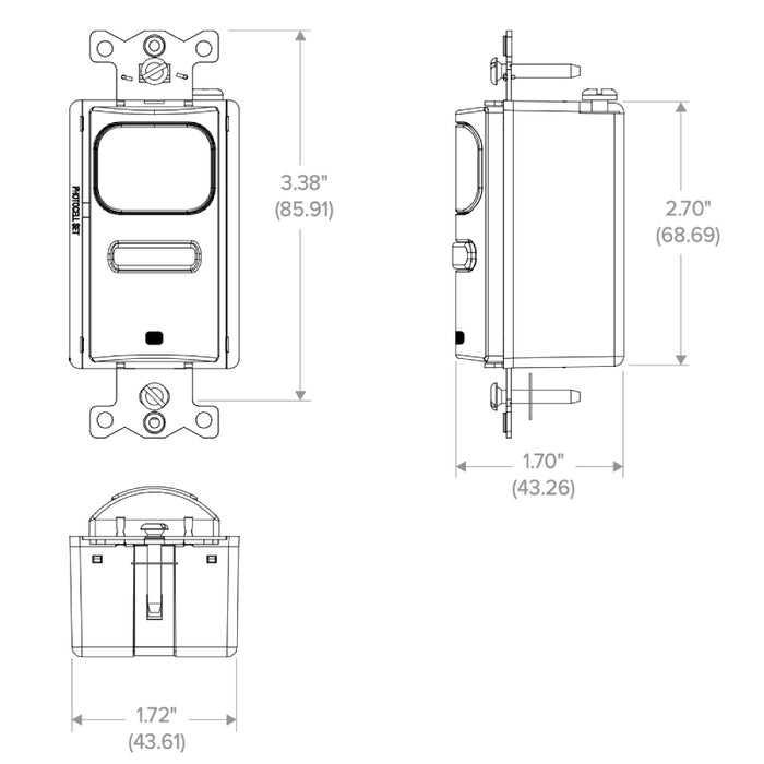 NX Lighting Controls LHL-IRS1-G LightHAWK LHL Series Passive Infrared Single Relay Wall Switch Sensor