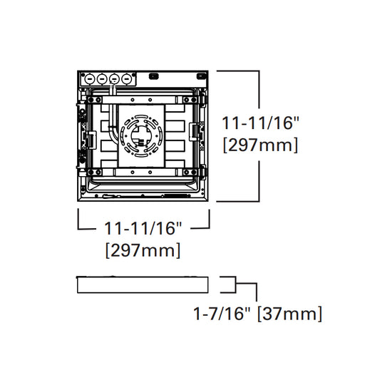 Metalux 11MMS-L3C5-UNV 1x1 Direct Mount LED Backlit Panel, 5CCT & 3 Lumens Selectable