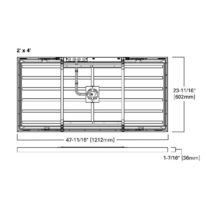 Metalux 24MMS 2x4 Direct Mount LED Backlit Panel, 3CCT & Lumens Selectable