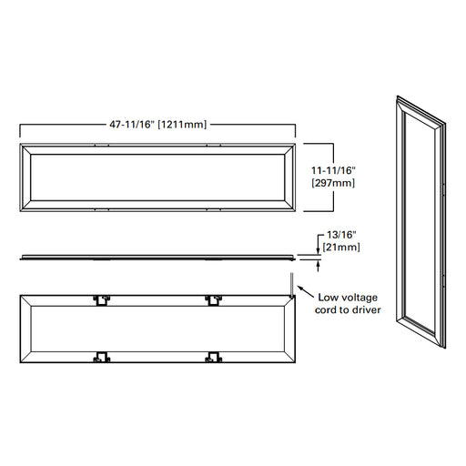 Metalux 14SFS-L3C4-UNV Surround 1x4 Architectural Slim Frame Panel, 4CCT & Lumen Selectable