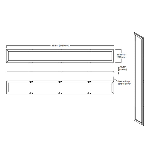 Metalux 18SFS-L3C4-UNV Surround 1x8 Architectural Slim Frame Panel, 4CCT & Lumen Selectable