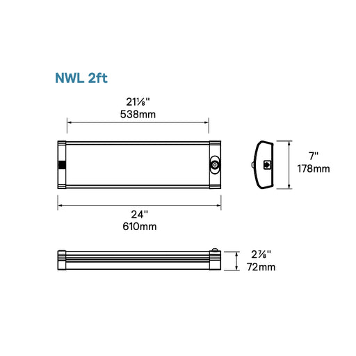 Day-Brite CFI NWL21525L8CST 2-ft LED Wraparound, Lumen & 3CCT Selectable