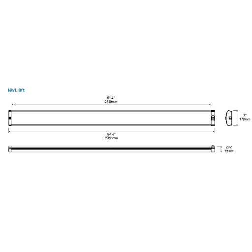 Day-Brite CFI NWL860100L8CST 8-ft LED Wraparound, Lumens & 3CCT Selectable