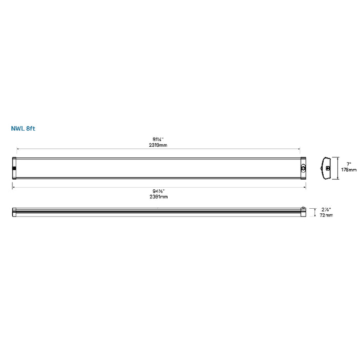 Day-Brite CFI NWL860100L8CST 8-ft LED Wraparound, Lumens & 3CCT Selectable