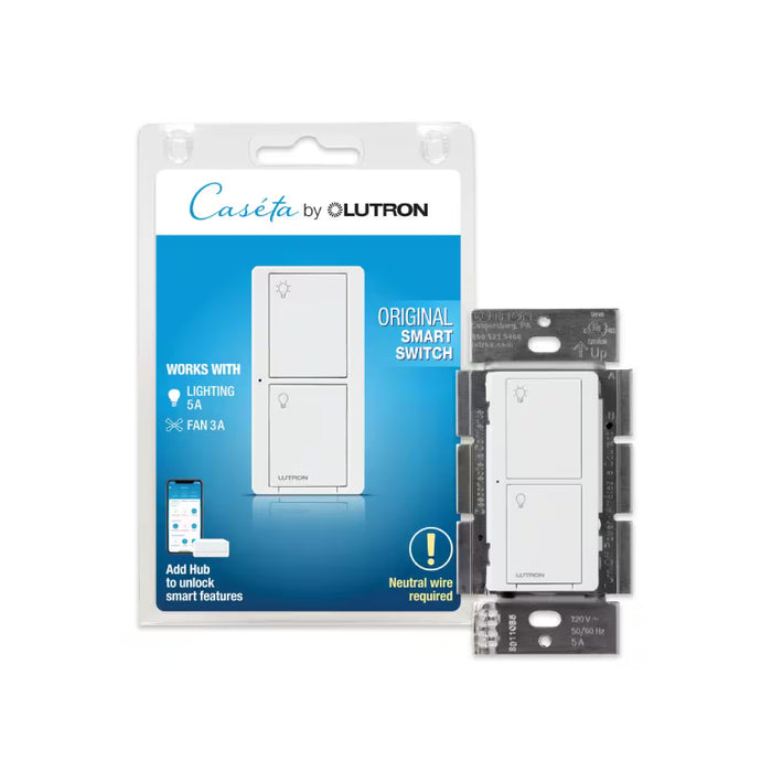 Lutron PD-5ANS Caseta Wireless 5A In-Wall Neutral Switch