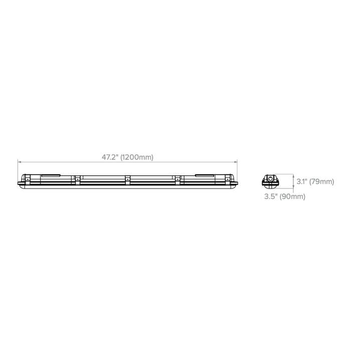 Albeo PLR 4-ft LED  Linear Vapor Tight, 3CCT & Lumens Switchable