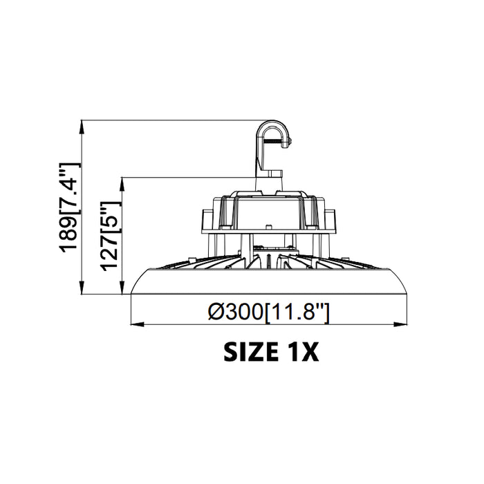 Albeo PRC 100W/120W/150W LED Round High Bay, CCT Selectable, 15/18/21K Lumens