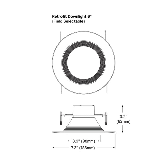 Lightolier RD6R 6" Round LED Retrofit Downlight, 5CCT Selectable