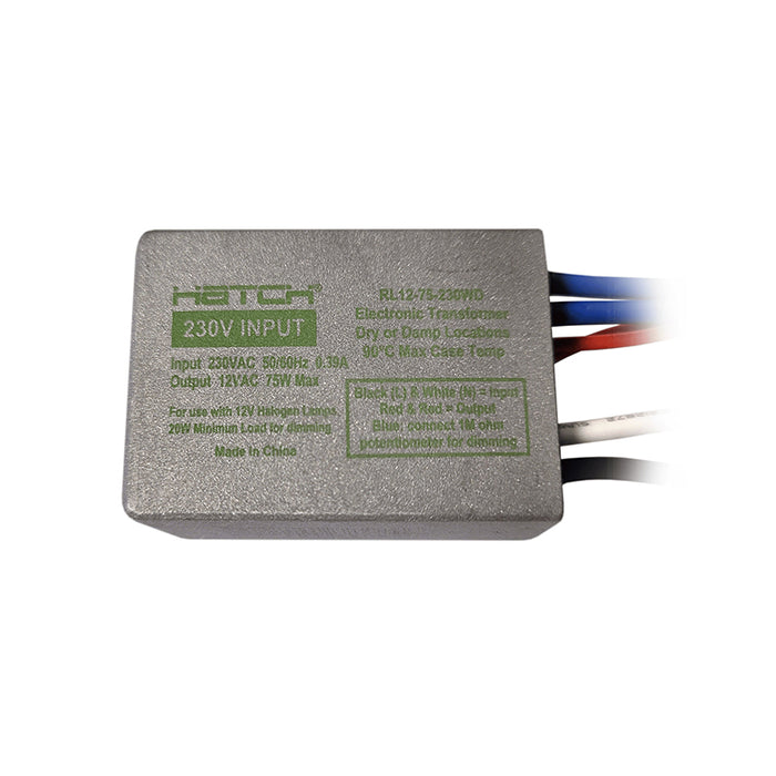 Hatch RL12 Series 75W Dimmable Electronic Transformer, 230V Input 12V Output