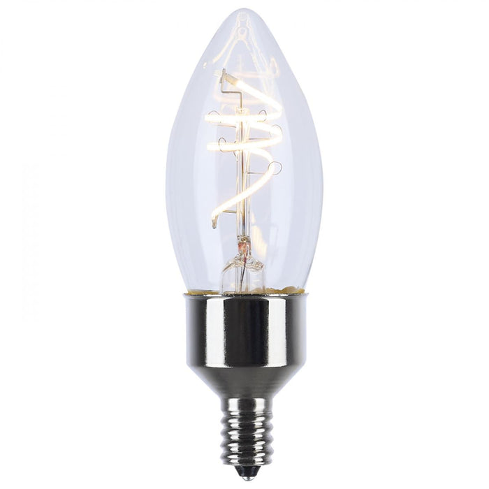 Satco S11525 4W B11 LED Coil Filament Bulb, E12 Base, 2700K